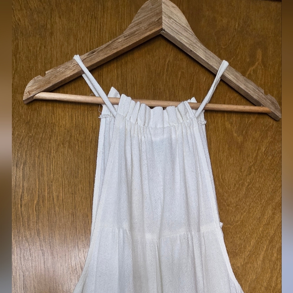 Free People Babydoll Gauze Tiered Halter Dress Small Oversized Sundress - Picture 11 of 14
